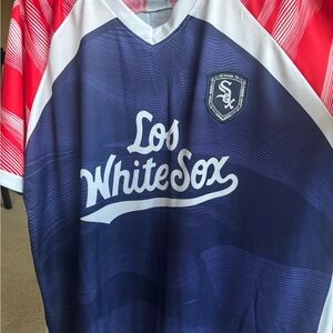 Chicago White Sox Los White Sox Jersey – Navy/Red V-Neck